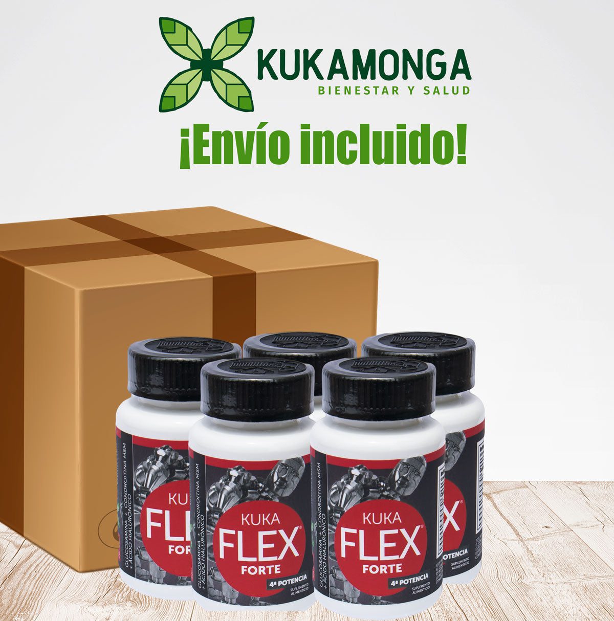 Paquete de 5 Kuka Flex Forte 30 cápsulas Kukamonga