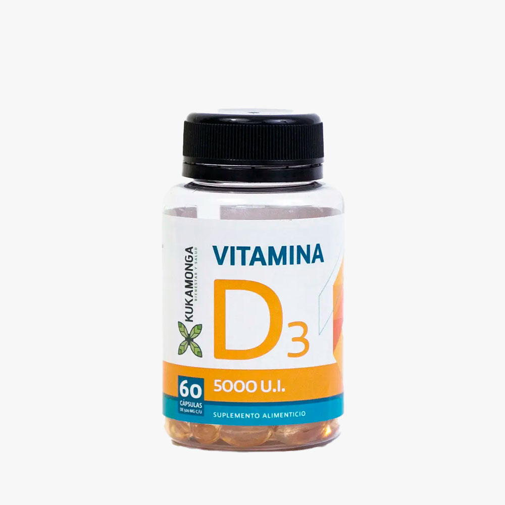 Vitamina D3 5000 U.I 60 Cápsulas Kukamonga