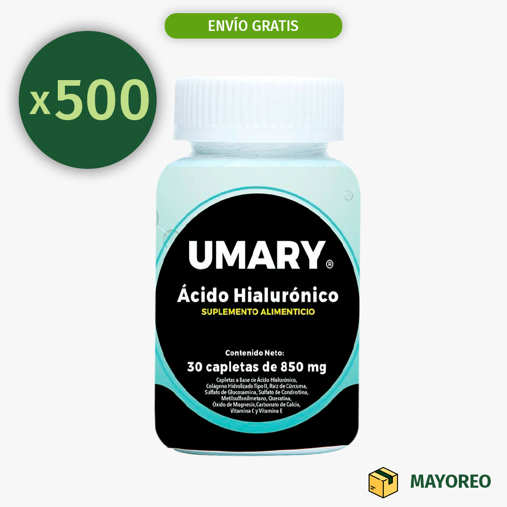 Paquete de 500 Ácido Hialurónico UMARY 30 Tabletas