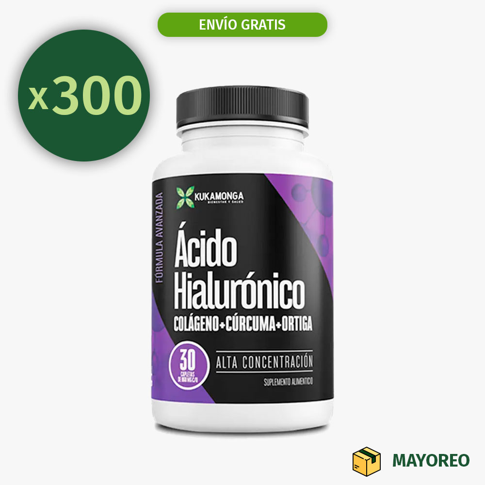 Paquete de 300 Ácido Hialurónico Kukamonga 30 Tabletas