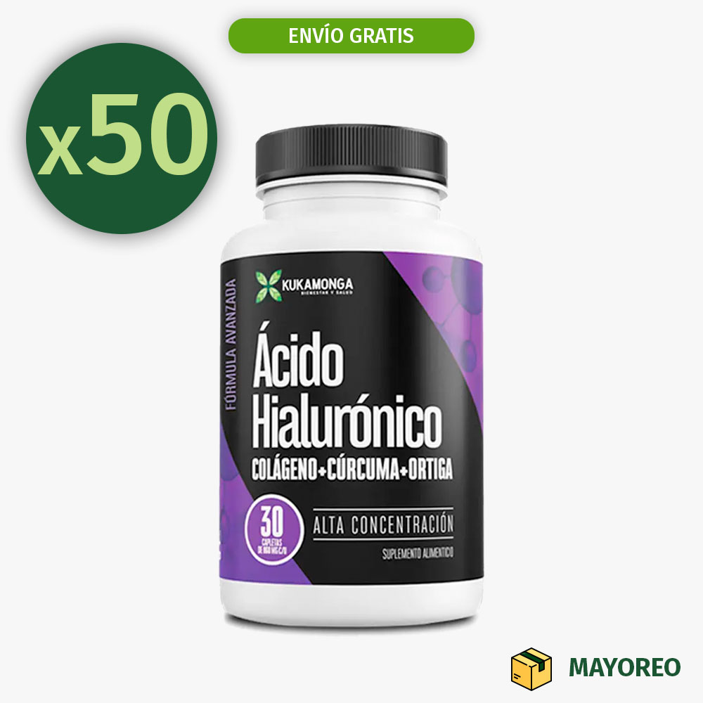 Paquete de 50 Ácido Hialurónico Kukamonga 30 Tabletas